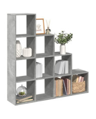 Étagère séparatrice de pièce à 4 niveaux gris béton | Mobilier & Déco
