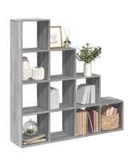 Étagère séparatrice de pièce 4 niveaux sonoma gris | Mobilier & Déco