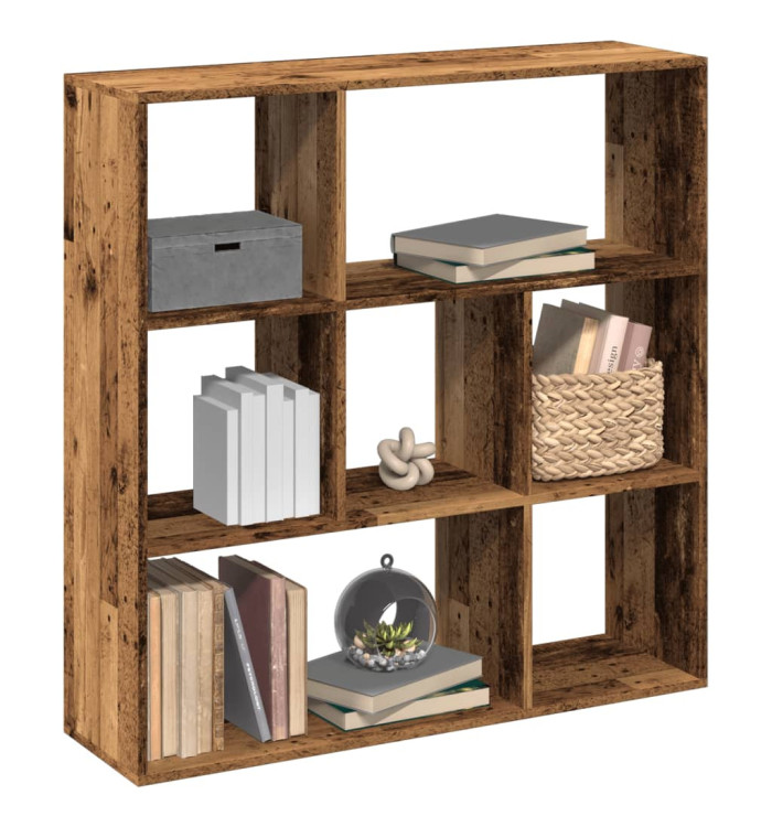 Étagère séparatrice de pièce vieux bois 102x29x103,5 cm | Mobilier & Déco