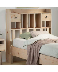 Tête de lit avec rangement 90 cm bois massif de pin | Mobilier & Déco