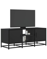Meuble TV noir 100x35x41 cm bois d'ingénierie et métal | Mobilier & Déco