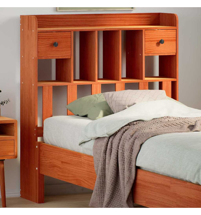 Tête de lit avec rangement cire marron 75 cm bois massif de pin | Mobilier & Déco