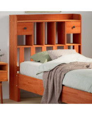 Tête de lit avec rangement cire marron 75 cm bois massif de pin | Mobilier & Déco