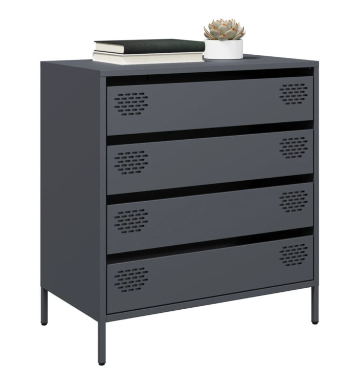 Buffet anthracite 68x39x73,5 cm acier laminé à froid | Mobilier & Déco