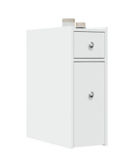 Armoire de salle de bain étroite avec roulettes blanc | Mobilier & Déco