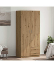 Garde-robe chêne artisanal 80x52x180 cm bois d'ingénierie | Mobilier & Déco
