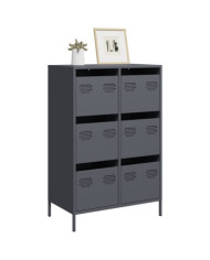 Buffet haut anthracite 68x39x101,5 cm acier | Mobilier & Déco