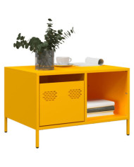 Table basse jaune moutarde 68,5x50x43,5 cm acier laminé à froid | Mobilier & Déco