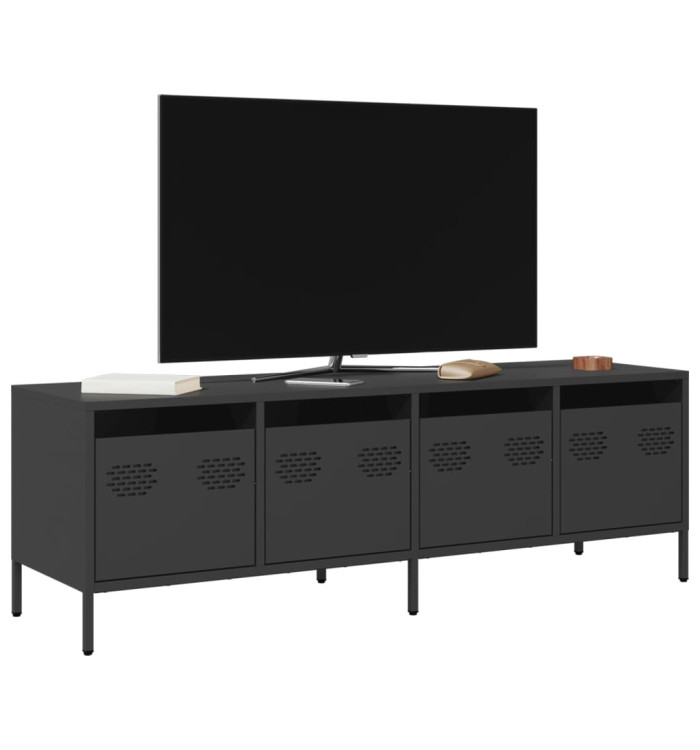 Meuble TV noir 135x39x43,5 cm acier laminé à froid | Mobilier & Déco