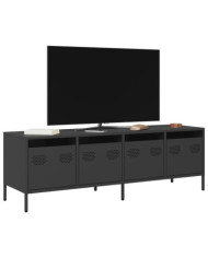 Meuble TV noir 135x39x43,5 cm acier laminé à froid | Mobilier & Déco