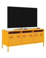 Meuble TV jaune moutarde 101,5x39x43,5 cm acier laminé à froid | Mobilier & Déco
