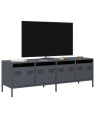 Meuble TV anthracite 135x39x43,5 cm acier laminé à froid | Mobilier & Déco