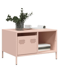 Table basse rose 68,5x50x43,5 cm acier laminé à froid | Mobilier & Déco