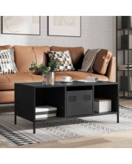 Table basse noir 101,5x50x43,5 cm acier laminé à froid | Mobilier & Déco