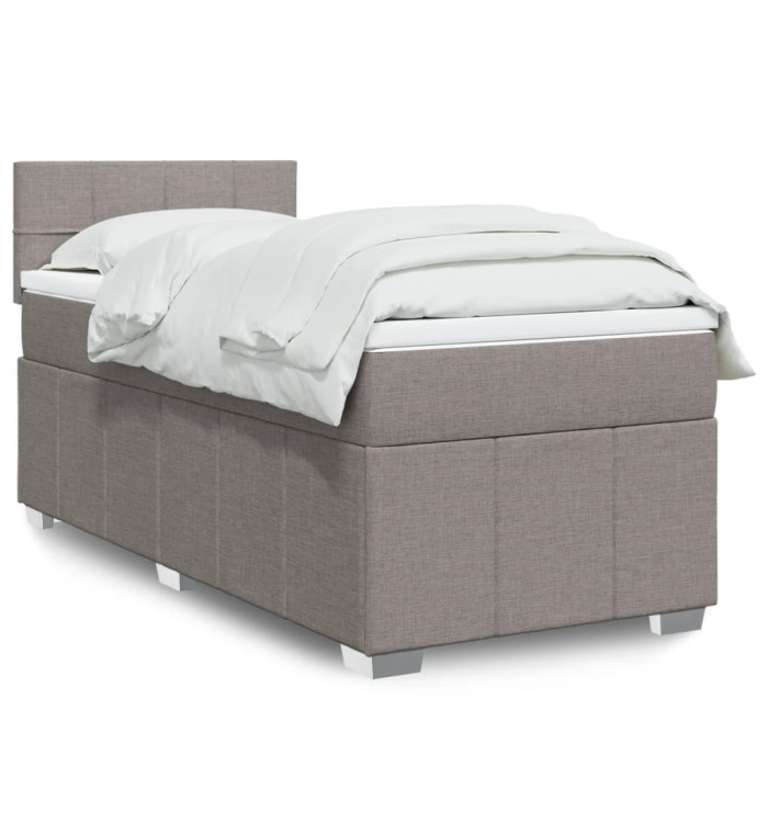 Sommier à lattes de lit avec matelas Taupe 80x200 cm Tissu | Mobilier & Déco