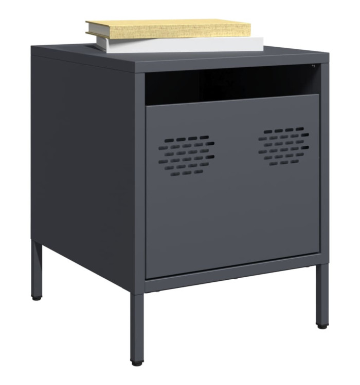 Table de chevet anthracite 35x39x43,5 cm acier | Mobilier & Déco
