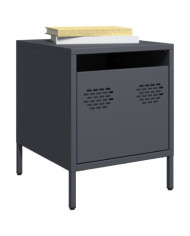 Table de chevet anthracite 35x39x43,5 cm acier | Mobilier & Déco