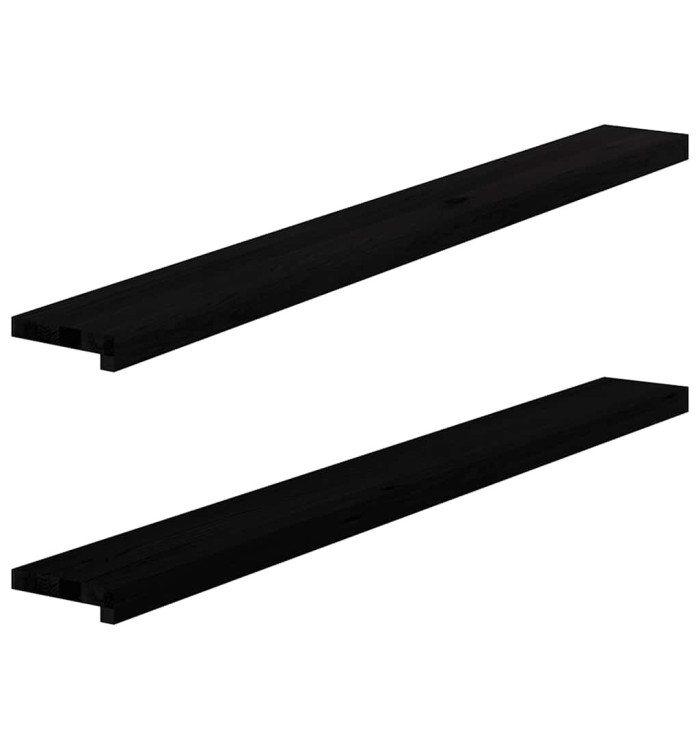 Appuis de fenêtre 2 pcs marron foncé bois de chêne massif | Mobilier & Déco