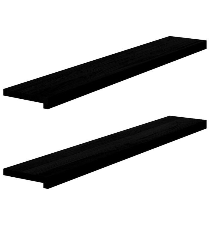 Appuis de fenêtre 2 pcs marron foncé bois de chêne massif | Mobilier & Déco