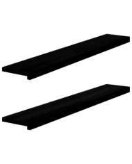 Appuis de fenêtre 2 pcs marron foncé bois de chêne massif | Mobilier & Déco