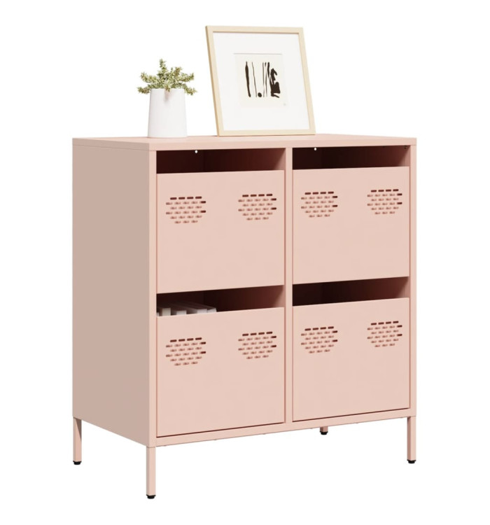 Buffet rose 68x39x73,5 cm acier laminé à froid | Mobilier & Déco