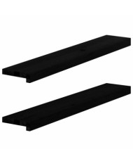Appuis de fenêtre 2 pcs marron foncé bois de chêne massif | Mobilier & Déco
