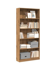Bibliothèque chêne artisanal 80x24x176 cm bois d'ingénierie | Mobilier & Déco