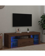 Meuble TV avec lumières LED chêne artisanal bois d'ingénierie | Mobilier & Déco