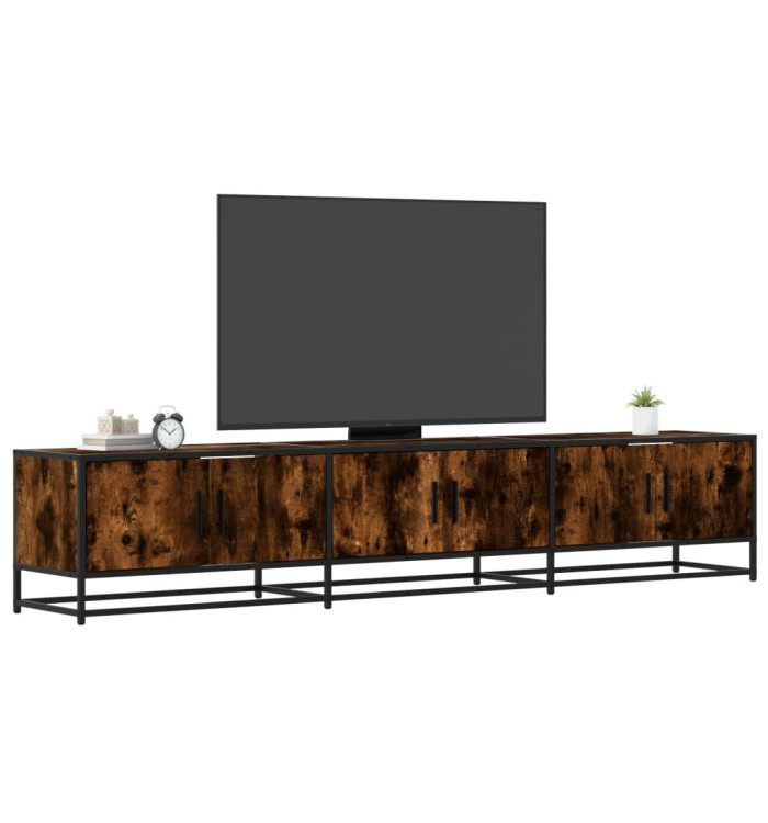 Meuble TV chêne fumé 210x35x41 cm bois d'ingénierie | Mobilier & Déco