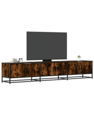 Meuble TV chêne fumé 210x35x41 cm bois d'ingénierie | Mobilier & Déco