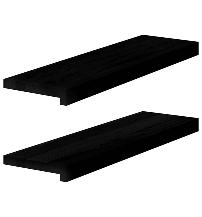 Appuis de fenêtre 2 pcs marron foncé bois de chêne massif | Mobilier & Déco