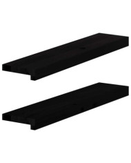 Appuis de fenêtre 2 pcs marron foncé bois de chêne massif | Mobilier & Déco