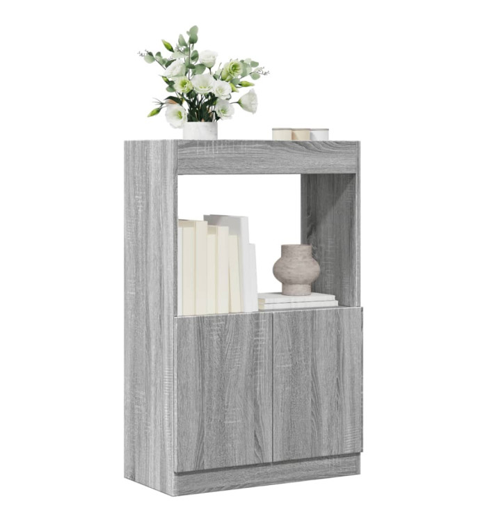 Buffet haut sonoma gris 63x33x100 cm bois d'ingénierie | Mobilier & Déco