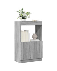 Buffet haut sonoma gris 63x33x100 cm bois d'ingénierie | Mobilier & Déco