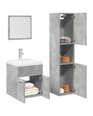 Ensemble de meubles de salle de bain 4 pcs gris béton | Mobilier & Déco
