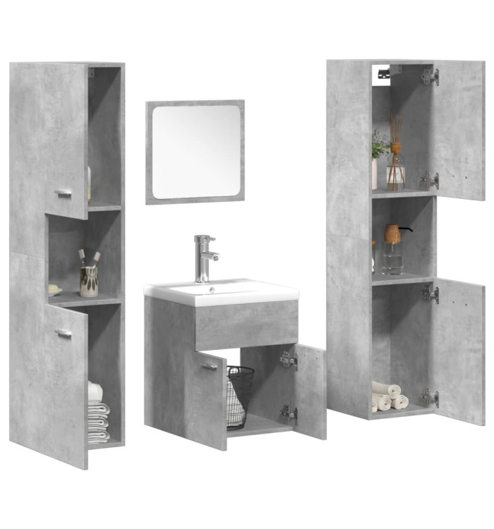 Ensemble de meubles de salle de bain 5 pcs gris béton | Mobilier & Déco
