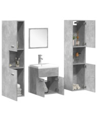Ensemble de meubles de salle de bain 5 pcs gris béton | Mobilier & Déco