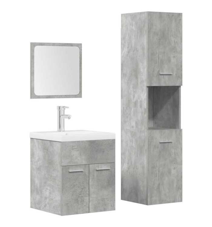 Ensemble de meubles de salle de bain 4 pcs gris béton | Mobilier & Déco