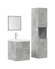 Ensemble de meubles de salle de bain 4 pcs gris béton | Mobilier & Déco