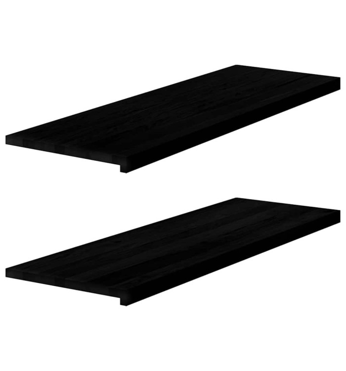 Appuis de fenêtre 2 pcs marron foncé bois de chêne massif | Mobilier & Déco