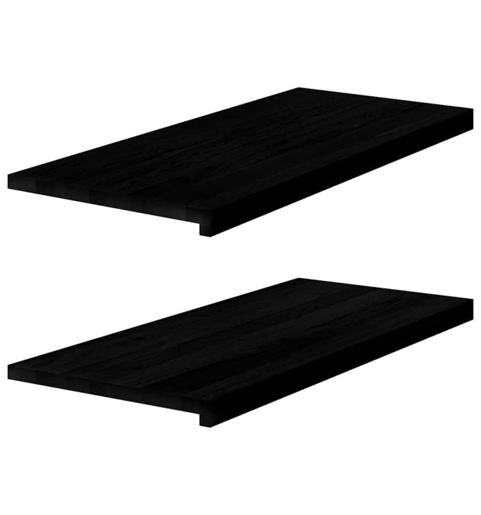 Appuis de fenêtre 2 pcs marron foncé bois de chêne massif | Mobilier & Déco