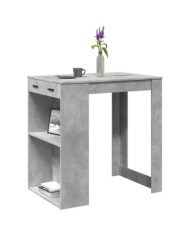 Table de bar gris béton 102x70x103,5 cm bois d'ingénierie | Mobilier & Déco