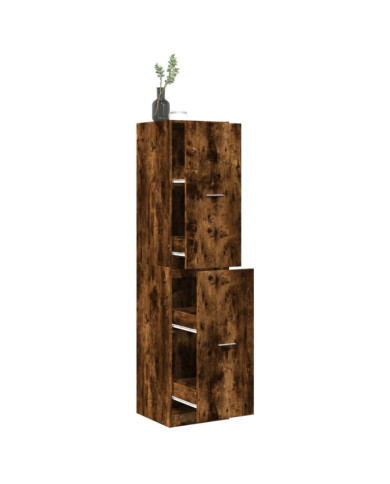 Armoire d'apothicaire chêne fumé 40x41x174,5 cm bois ingénierie | Mobilier & Déco