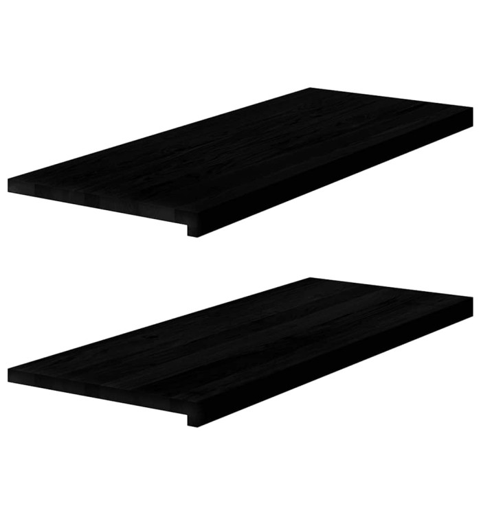 Appuis de fenêtre 2 pcs marron foncé bois de chêne massif | Mobilier & Déco