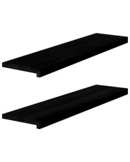 Appuis de fenêtre 2 pcs marron foncé bois de chêne massif | Mobilier & Déco
