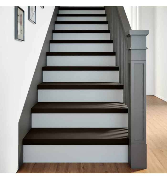 Marches d'escalier 2 pcs marron foncé 80x30x2 cm chêne massif | Mobilier & Déco