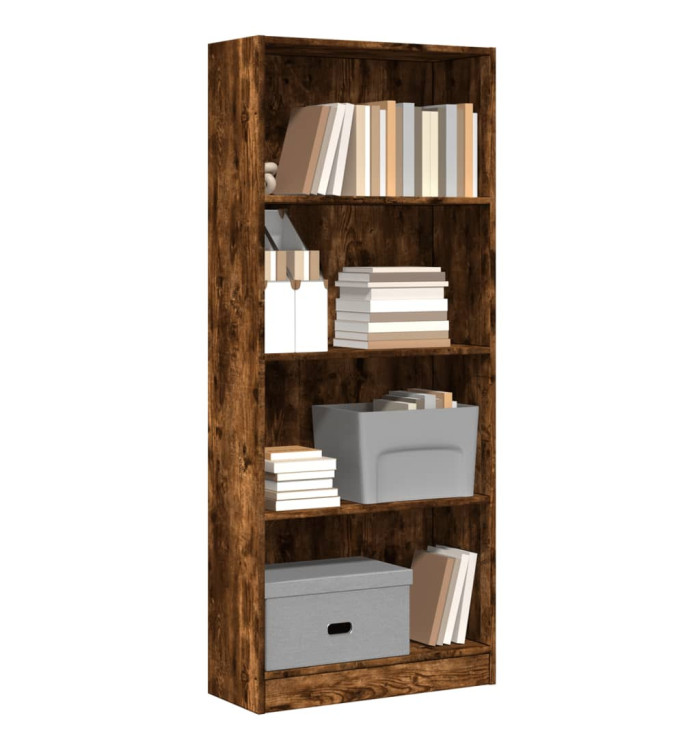 Bibliothèque chêne fumé 60x24x143 cm bois d'ingénierie | Mobilier & Déco