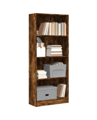 Bibliothèque chêne fumé 60x24x143 cm bois d'ingénierie | Mobilier & Déco