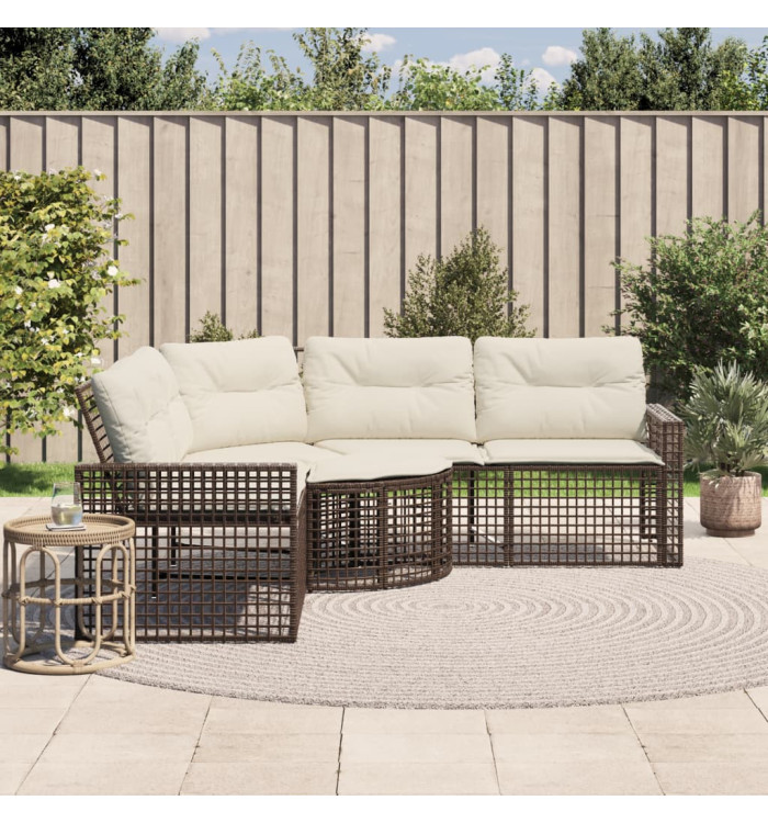 Canapé de jardin et coussins et repose-pied en forme de L rotin | Mobilier & Déco