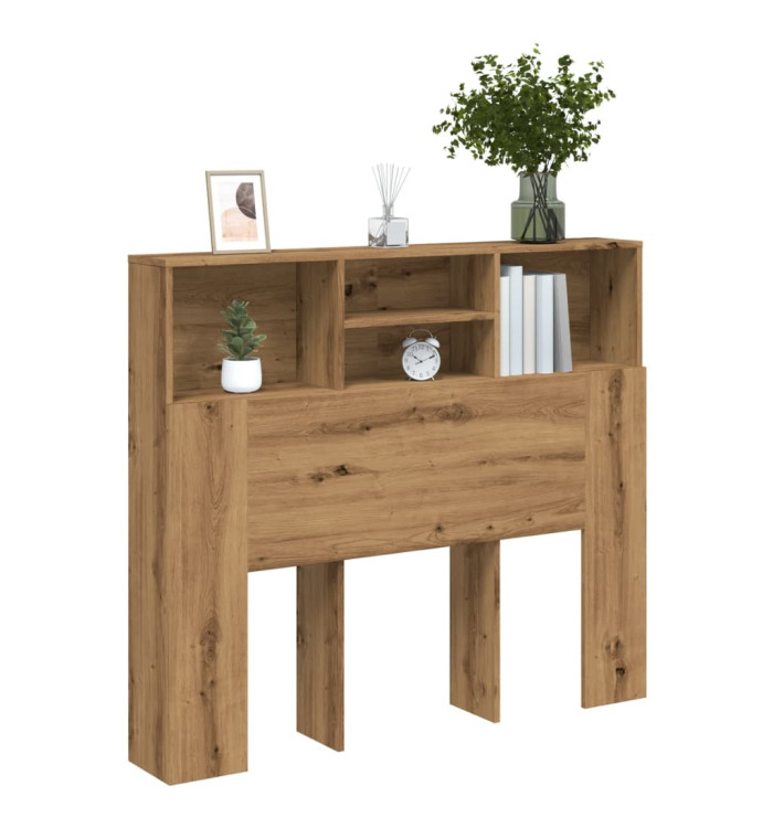 Armoire de tête de lit chêne artisanal 120x19x103,5 cm | Mobilier & Déco